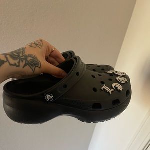 Crocs Black Platforms